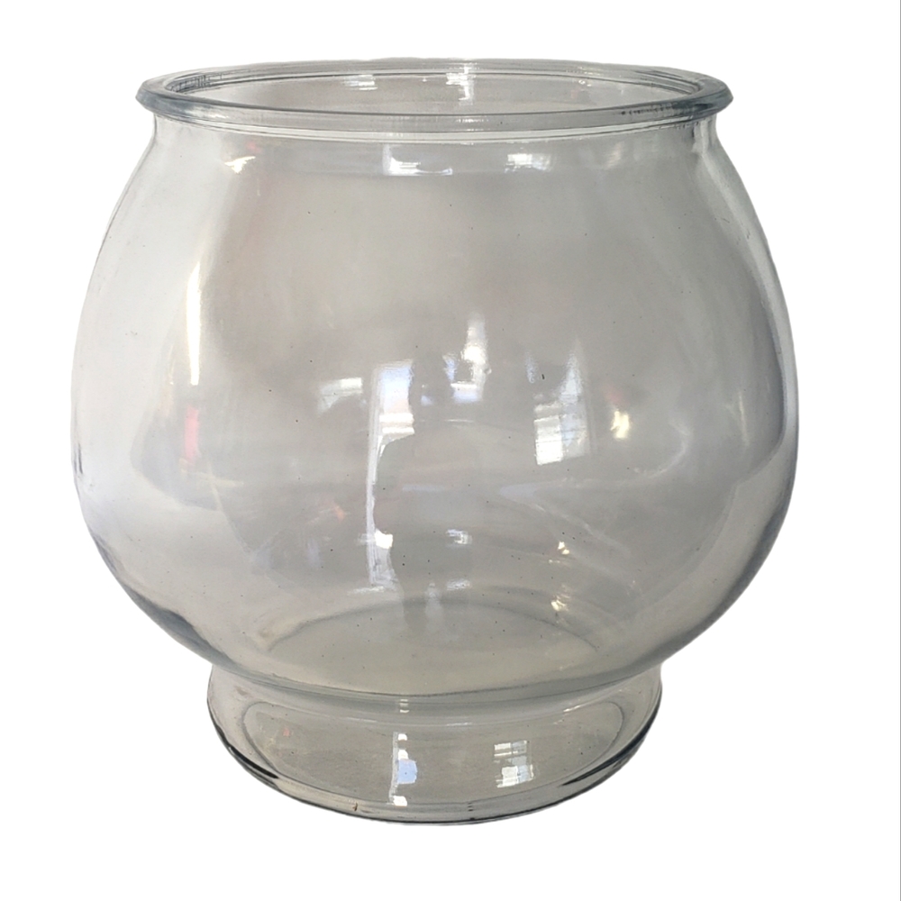 Footed Glass Fish Bowl Aquarium Container For Terrariums And Centerpieces
